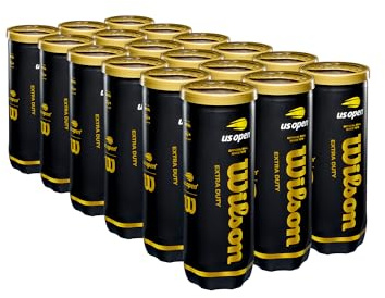 WILSON US Open Tennis Balls - Extra Duty, 24 Can Case (72 Balls)