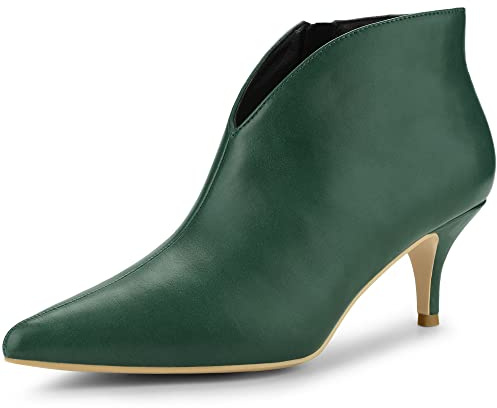 Allegra K Botines de tacón de aguja para mujer, Forest verde, 38 EU