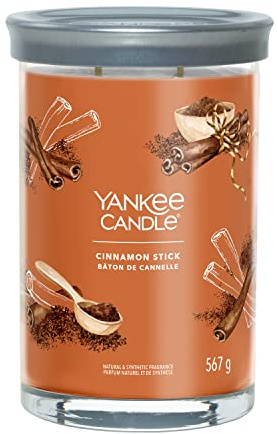 Yankee Candle Signature doftljus | Kanelpinne stort glas med dubbla vekar | Sojavaxblandning långt brinnande ljus | perfekta gåvor för kvinnor