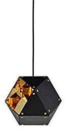 Lámpara de araña de cristal de espejo de poliedro, luminaria de suspensión nórdica, luz creativa, lámpara de techo clásica vintage elegante para restaurante, sala de estar, villa/1 cabeza Interesting