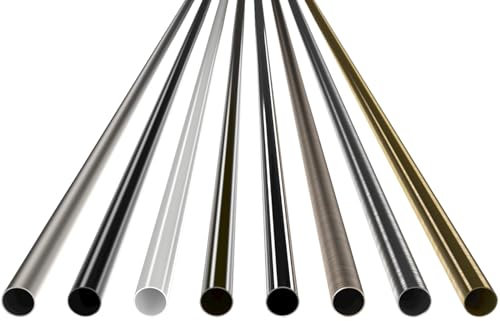 MDEKOR Rohr Stahlrohr 160 cm in Weiß Glänzend aus Metall für Gardinenstange Vorhangstange Ø 19 mm Metall-Rohr