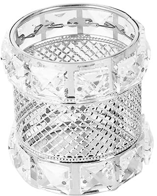 POPETPOP Portapennelli Per Trucco Metallo Organizer Per Pennelli Cosmetici e Accessori Design Elegante e Compatto Per Casa e Viaggi Colore Argento