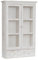 Biscottini Hängender Badezimmerschrank aus Holz und Glas L 42,5 x T 19,5 x H 76,5 cm - Wandvitrine für Bad und Küche - Weiße Vitrine Platzsparender Waschmittelhalter