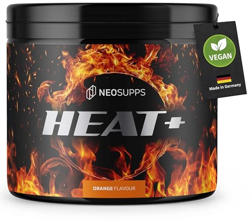 Neosupps Heat+ Diät-Support, zur Anregung des Stoffwechsels & Fettverbrennung, mit L-Carnitin L-Tartrat Koffein, verbessert Konzentration & Fokus, Erhöht den Energieverbrauch, Vegan, 40 Portionen