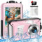 Yixinxin Unterwasserkamera 4K Digitalkamera wasserdichte 56MP Autofokus wasserdichte Kamera Fotokamera mit 32GB Karte