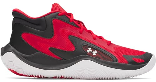 Under Armour JET 25, chaussures de sport unisexe, chaussures basket avec semelle intermédiaire Micro G®, Unisexe, Red / Black / White, 9.5, Red / Black / White, 40