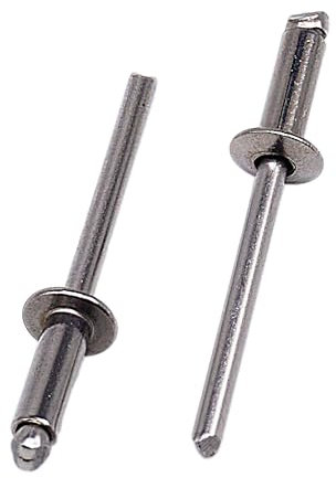SKIR'CO Paquete de 100 remaches ciegos de acero inoxidable de 4,0 x 12 mm, cabeza de cúpula, remaches pop, DIN 7337, remaches A2