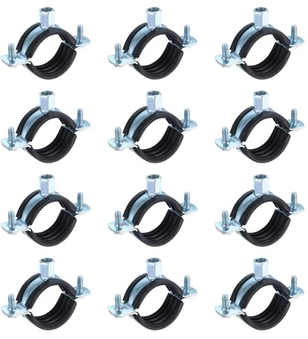 Kvartsman 12 stycken delad ring-rörklämma, 40 mm/1,6 tum justerbar rörhållare klämma väggtak montering rörband stöd för sanitära avloppsrör rör