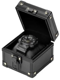 ULTRAWAVE Caja de reloj individual de metal, caja de almacenamiento de reloj, caja de regalo, caja de almacenamiento de relojes para hombre