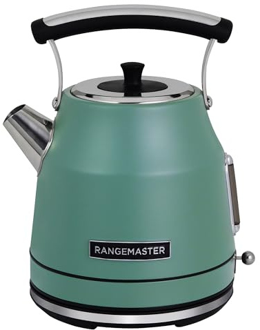 Rangemaster RMCLDK301MG Classic Kettle with Quiet Boil Technology, 1.7L Capacity and 3kW of Power in Matt Mineral Green