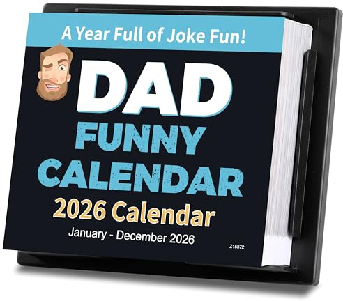 2027 Desk Calendar - Funny Calendar 2027 Page a Day, Jan. 2027 - Dec. 2027, 5.91'' x 4.92'', 3D Calendar 2027, Dad Funny Calendars with 360+ Daily Jokes, Back Support Plate, Funny Calendar for Dad