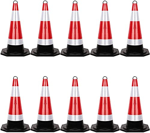 Cône de signalisation Portable, Cônes de signalisation en Caoutchouc avec Colliers réfléchissants et poignée en Boucle for Le stationnement et l'entraînement