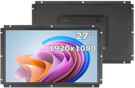 UMOBXKIFN Monitor touch screen capacitivo HD 1920x1080 da 27 pollici a telaio aperto for uso industriale/chiosco con interfaccia VGA for HDMI(Without Touch,EU Plug)