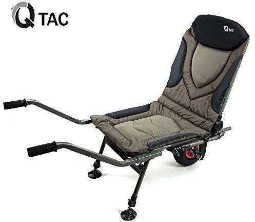 Q-Tac Schubkarrenstuhl, Angelstuhl praktisch, robust & leicht zusammenklappbar