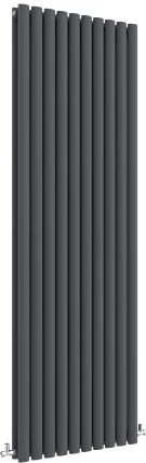 Anthracite Vertical Radiator 1800x590mm Oval Double Panel Column Designer Radiator Central Heating