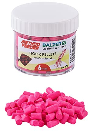 Balzer Method Feeder Haken Pellets 6mm pink-Heilbutt-Tintenfisch 60g