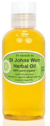 Dr Adorable - 4 oz - St Johns Wort Herbal Oil - Infused 100% Pure Natural Organic