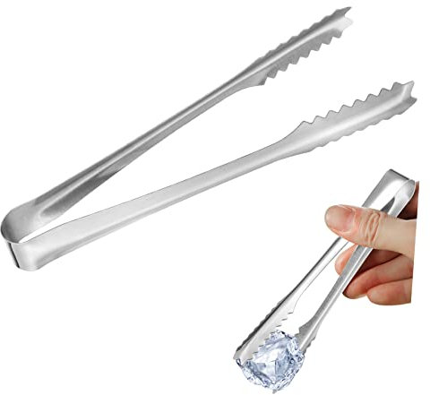 Alipis Clip De Hielo De Acero Inoxidable Servicio Cuchara De Hielo Utensilios Para Servir Charcutería Pinzas Para Cubitos De Hielo Bar Tinga De Hielo Pinzas Plateadas Acero Inoxidable 430