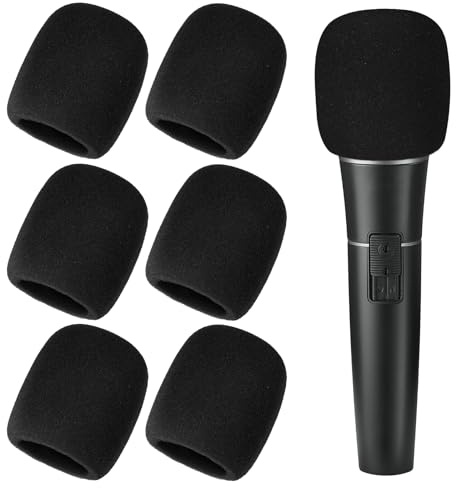 6 Stück Windschutz Mikrofon Schwarz Schwamm Mikrofonabdeckung Schaumstoff Handheld Windschutz Mic Foam Cover Schaumstoff-Mikrofonabdeckungen Windschutzs Für Handmikrofon Staubdicht Für Karaoke