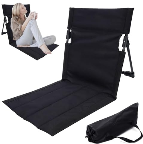 CHENBOOW Sedia da Spiaggia con Schienale,Sedia da Terra con Supporto per la Schiena 38x39.5CM,Lettino da Spiaggia Pieghevole,per Picnic,Pesca,Escursionismo,Campeggio