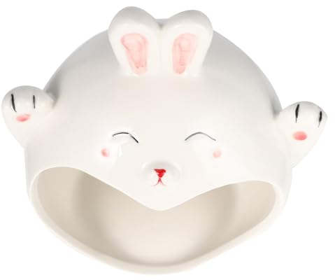 Abaodam Casetta per Criceti in Ceramica Bianca a Forma di Animale, Facile da Pulire e Deodorante, Nido Fresco per Piccoli Animali per Decorazione e Scuola