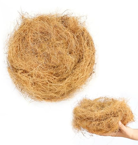 100g Bird Nesting Material, Natural Coconut Fiber for Birds and Animals, Loose Bedding Substrate For Finch Coconut Fiber, Birds Nest, Bird House for Winter Warmth and Comfort - Brown