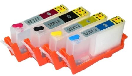 4-Pack 178 XL Auto Reset Chip Ink Cartridges Compatibile con Photosmart CN255C CN216C CN245C CD035C Q8444C 5510 5515 6510 Printer