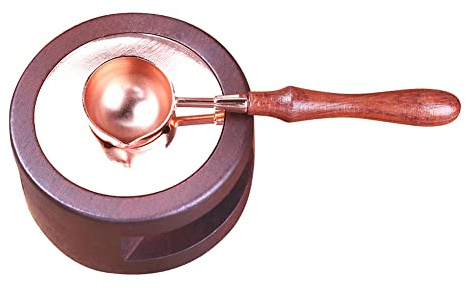 Kit de sellado de cera ANBOSE con 1 cuchara de fusión para fusión de cera con sello de cera para derretir palillos de sellado, cera de sellado