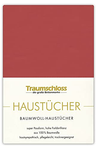 Traumschloss Betttuch »Haustuch« 100% Baumwolle | ohne Gummizug | rot | 150x250cm