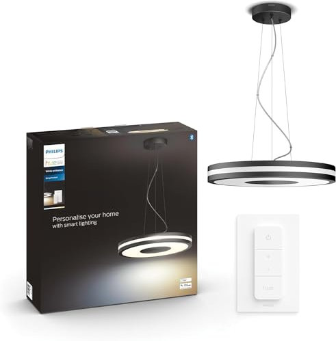 Philips Hue Being LED Pendelleuchte, inkl. Dimmschalter, dimmbar, alle Weißschattierungen, steuerbar via App, kompatibel mit Amazon Alexa (Echo, Echo Dot), schwarz