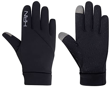 HORNE 1886 Boys Football Gloves Thermal Kids Junior Winter Sports Training With Grip And Screen Touch (Black, Age 14)