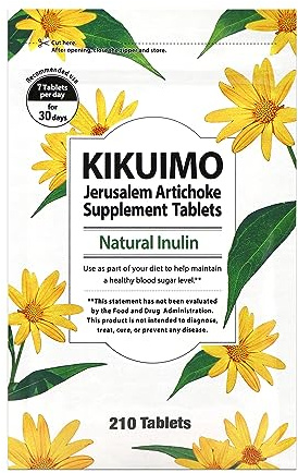 NAFFY KIKUIMO Jerusalem Artichoke Supplement -Inulin, Dietary Fiber, Organic, Made in Japan, 210 Tablets