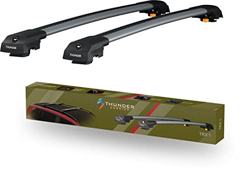 Thunder Carrier TRX1 Roof Rack For Dacia DUSTER 2010-2013 Grey Aluminium Roof Rack Cross Bars Lockable - Fit Raised Side Rails Roof Rails Cross Bar, Rail Carrier Anti-Theft