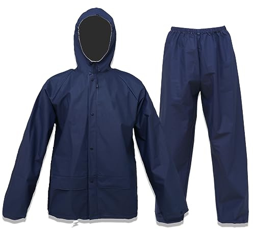 Rain Suits for Men Women Waterproof, Breathable Rain Coats Durable Ultra-Lite Rain Gear Waterproof(Navy,M)