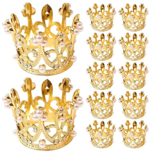UPKOCH Anelli per Tovaglioli Dorati con Design di Perle, 12 Pezzi, Portatovaglioli in Metallo con Strass, Decorazioni Eleganti per Tavola, Ideali per Feste, Cene E Riunioni di Famiglia