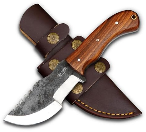 RISING CRAFTS 8.5 Inch Tracker Knife-Fixed Blade, Survival, Hunting, Full Tang, Tactical Knife-Handmade High Carbon Steel Skinning for Camping, Bushcrafting-Gift For Men