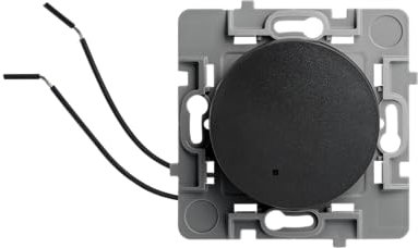 Debflex - Casual Evo - Interrupteur Va et Vient - Interrupteur Mural Avec Voyant Lumineux - Installation Rapide - ABS - Installation Encastrée - Noir - 76 x 76 x 34 mm