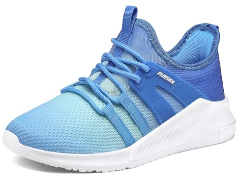 RUNSIDE Boys Girls Tennis Shoes Kids Lightweight Breathable Sneakers Lace-up Running Athletic Shoes for Toddler/Little Kid/Big Kid Gradient Blue