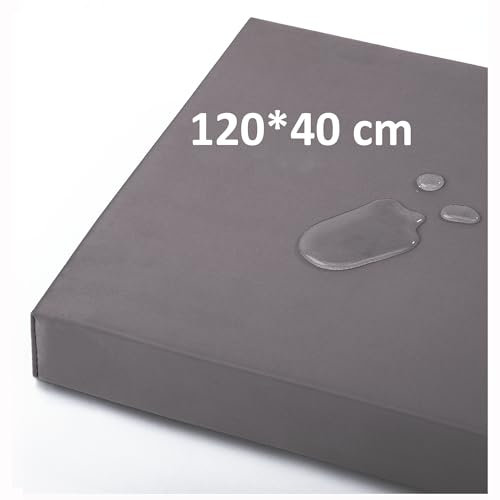 OutStep Cojines para Banco de Exterior, Cojines de Asiento Reforzados e Impermeables, Almohadilla de Banco de Alta Densidad con Base Antideslizante, Cojines de Exterior Columpios (Gris, 120x40x5 cm)