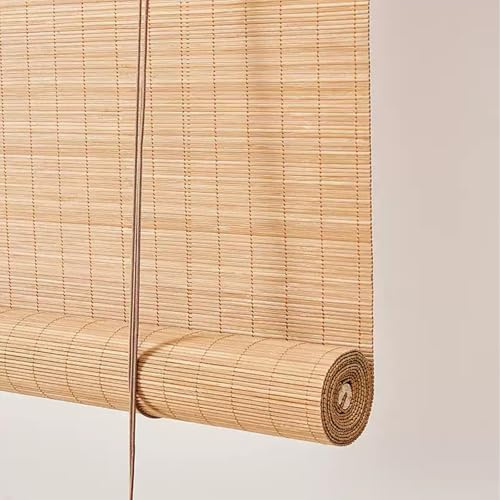 X1NGFU Store Enrouleur Bambou Naturel,Store Occultant en Bambou Exterieur,Stores À Rouleaux Romains,Store en Bois pour Portes de Fenêtres,Personnalisable,Largeur x Hauteur (120cm x 250cm)