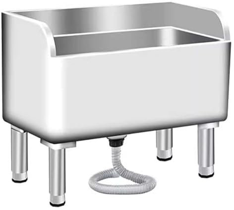 KUOYTT Évier de Sol Commercial, évier de Service en Acier Inoxydable pour buanderie, Cuisine, Restaurant, Garage (60 x 41 x 55 cm)