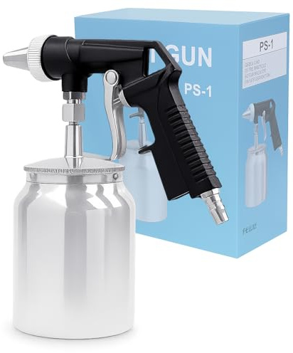 YushengTai Pistola de chorro de arena, 1000 ml, pistola de chorro de arena portátil de aire comprimido, diámetro de la boquilla de 6 mm, pistola de chorro de arena para pulir, eliminar el óxido