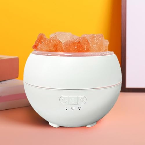 360 ml hem multifunktionell luftfuktare, LED omgivande ljus med dubbla flamgradientlägen, saltsten multifunktionell 360 ml för hem sovrum kontor