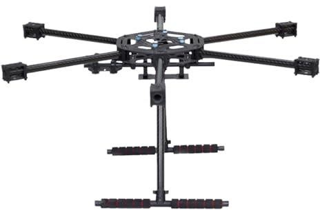 X6-X600 600mm FPV Hexacopter Frame with Carbon Fiber Landing Gear Skid for RC Multicopter S550 SK500 Upgraded Version(Glass Fiber Center)