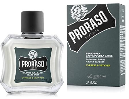 Proraso Beard Balm, Cypress & Vetyver, 100 ml, duftender Bart Balsam schützt und pflegt den Bart und hilft, Juckreiz und Irritationen zu lindern, Made in Italy