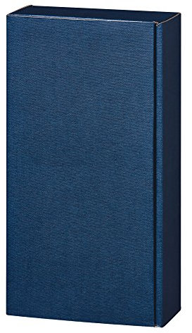 5 Stück/Set. Wein Flaschen Geschenkkarton 2er, Blau, Leinen Optik