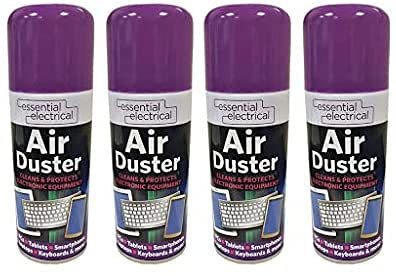 4X Professional Compressed Air Duster Can Spray Gun Non-Contact Cleaning for Electronic Equipment & Difficult to Reach Areas for Pc Tablet Smartphone Keyboards & Moues
