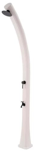 MPC Doccia Riscaldamento Solare Bianca in Polietilene HD Struttura Curva Altezza 226 cm Serbatoio 25 Litri e Accessori in Ottone Modello Rio