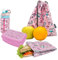 NERTHUS FIH 1025 Set bouteille à double paroi en acier inoxydable + sac à sandwich + sac à dos Licornes