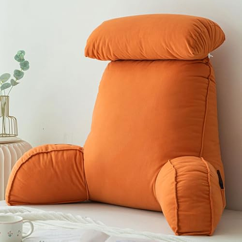 KKPW Cuscino da Lettura per Riposo a Letto,Cuscino di Supporto dello Schienale con Bracciolo,Cuscini Testata Letto,per Leggere/Rilassarsi/Guardare La TV,75×40×50cm (with headrest)